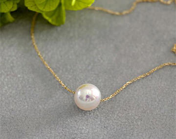 Akoya pearl through necklace-あこや真珠 一粒スルーネックレス-
